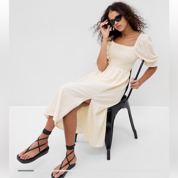 NEW GAP Linen Blend Dress - Picture 1 of 6